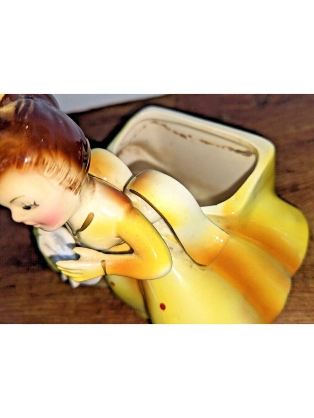 Vintage Rubens Originals Southern Belle Planter Yellow Dress Japan 589 - Picture 3 of 8
